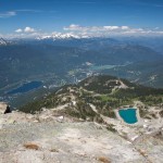 The view looking down onto Whistler Village from the Peak.