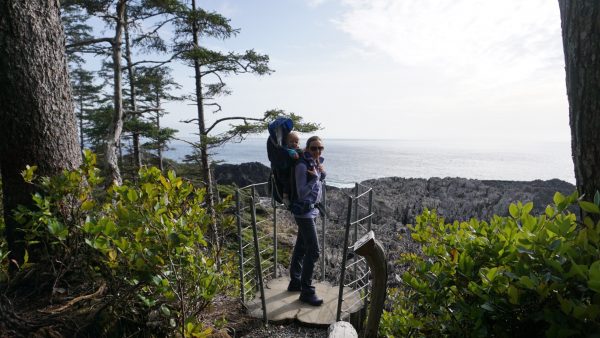 Hiking along the Wild Pacific Trail in Ucluelet. 