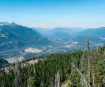 A view looking towards Squamish and north from a ridge along the Al&#39;s Habrich Ridge Trail