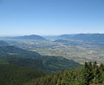 The view looking out towards the Fraser Valley from the top of Elk Mountain