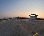 The start of the Iona Jetty nearing sunset