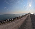 Nearing the end of the Iona Jetty in Richmond, BC