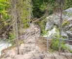 The viewpoint looking down at the canyon where the water drops over Nairn Falls