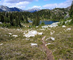 A view as you hike into the Semaphore Lakes area