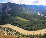 The spectacular view of the Fraser River from the Spirit Caves Trail in Yale, BC